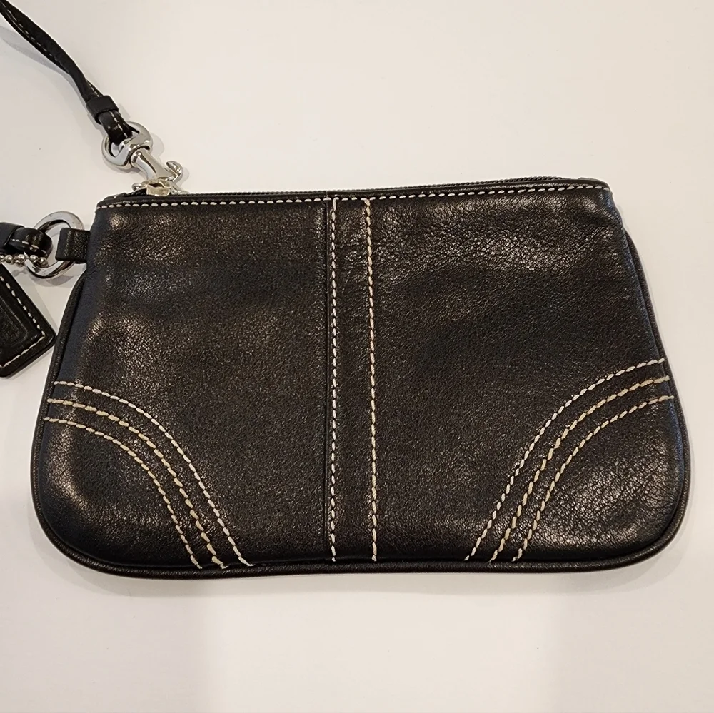 Coach Black Leather Wristlet